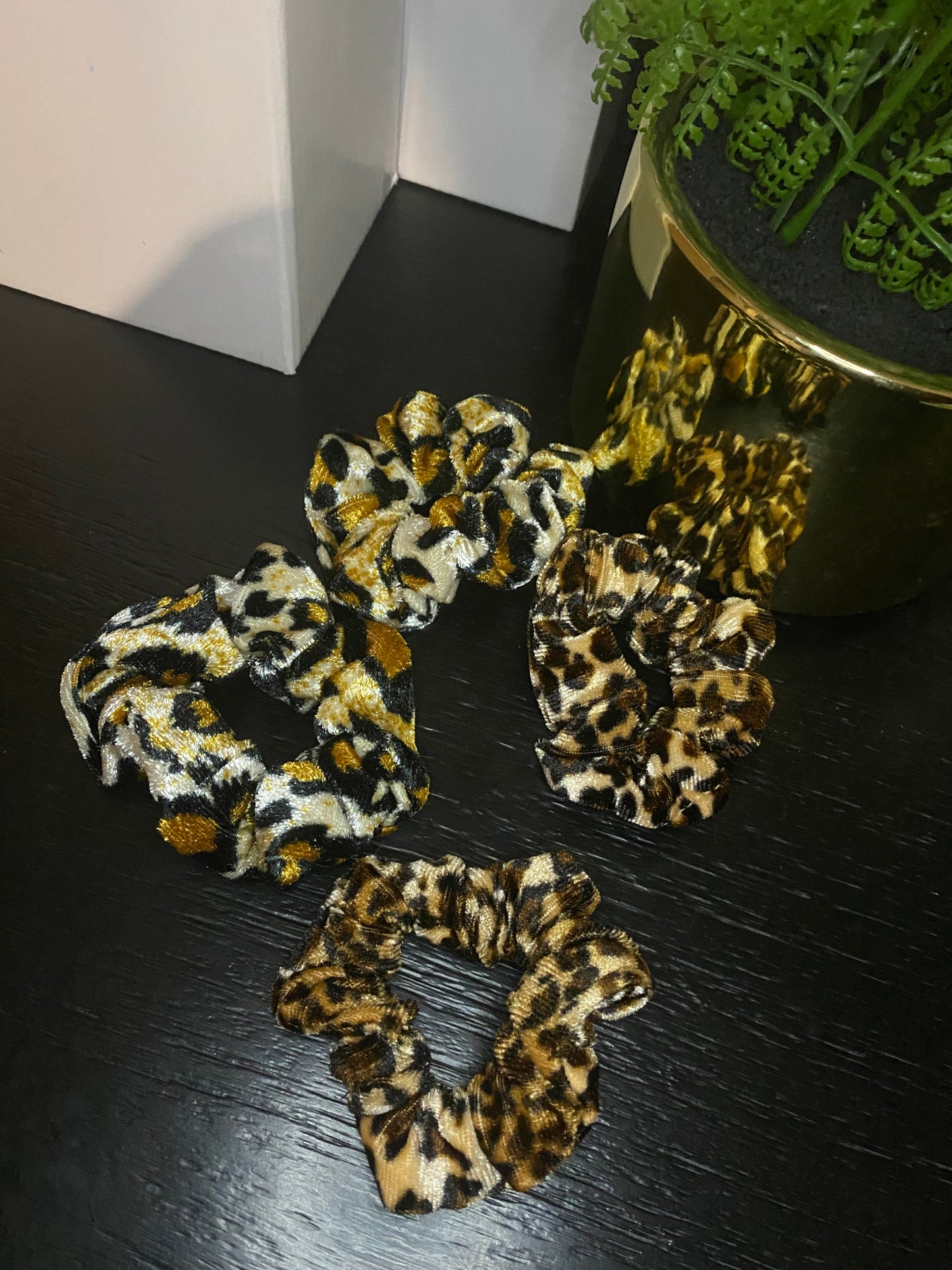 Scrunchie Animal Print Velvet- Mini -CLEARANCE WAS $3 NOW $2