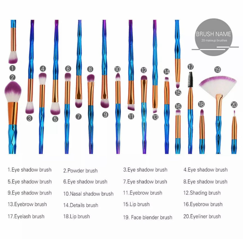 Makeup brush set - 20 piece