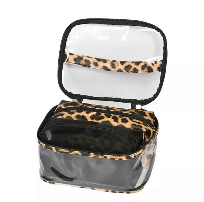 3Pcs Leopard Waterproof Cosmetic Makeup Set -CLEARANCE WAS $25 NOW $19